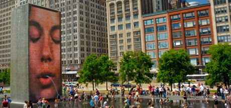 Crown Fountain in Millennium Park